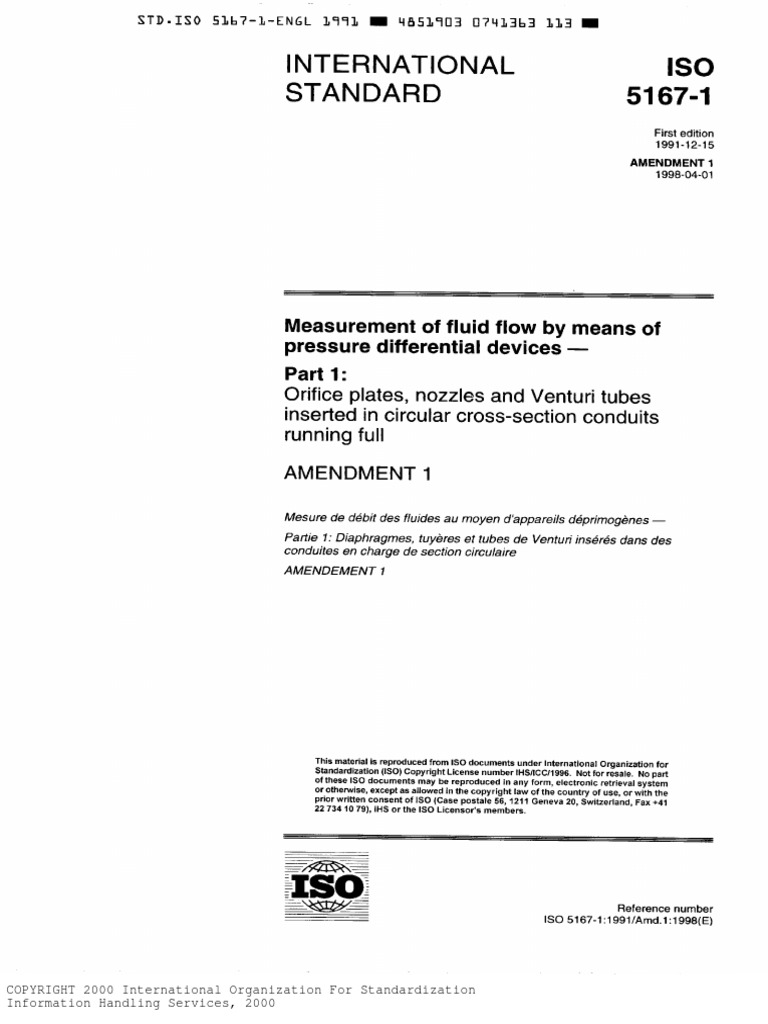Iso 05167-1 1991 PDF | PDF | International Organization For ...