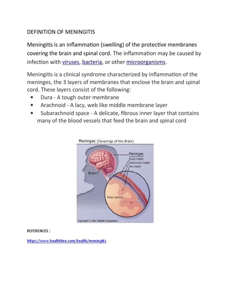 Definition of Meningitis PDF