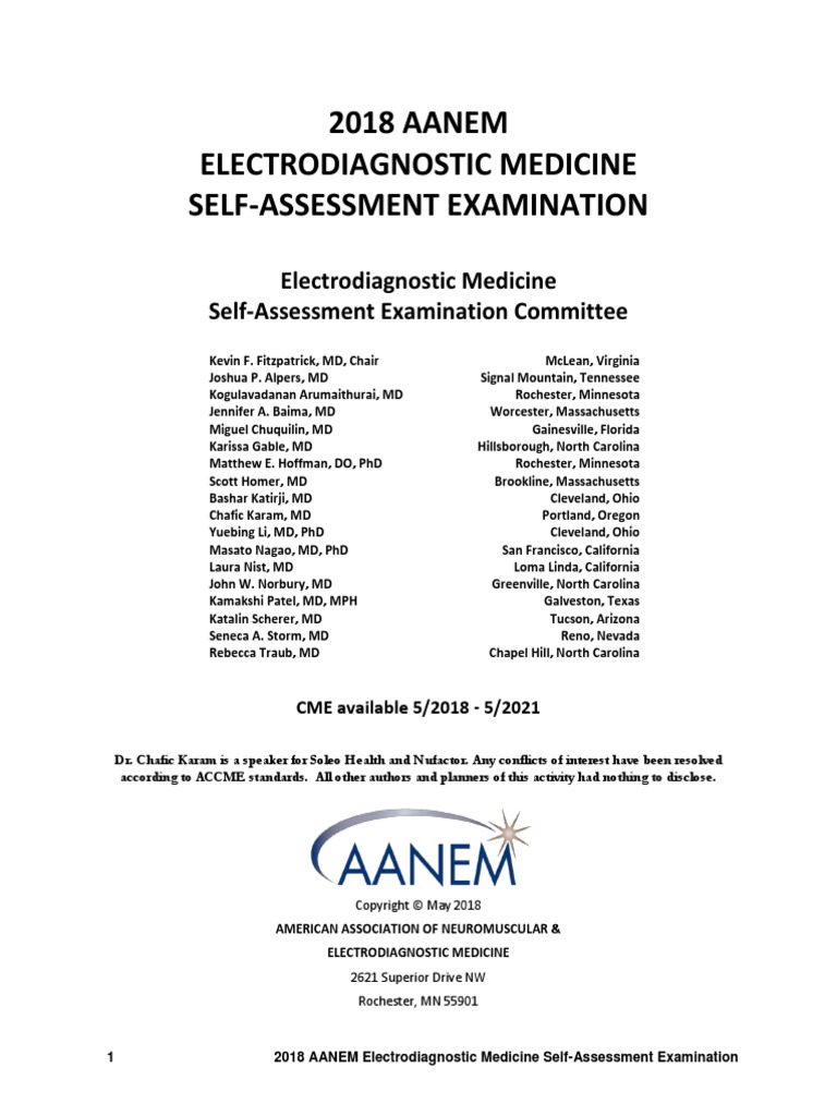 2018 EDXSAE ExamBooklet PDF PDF Electromyography Neurology