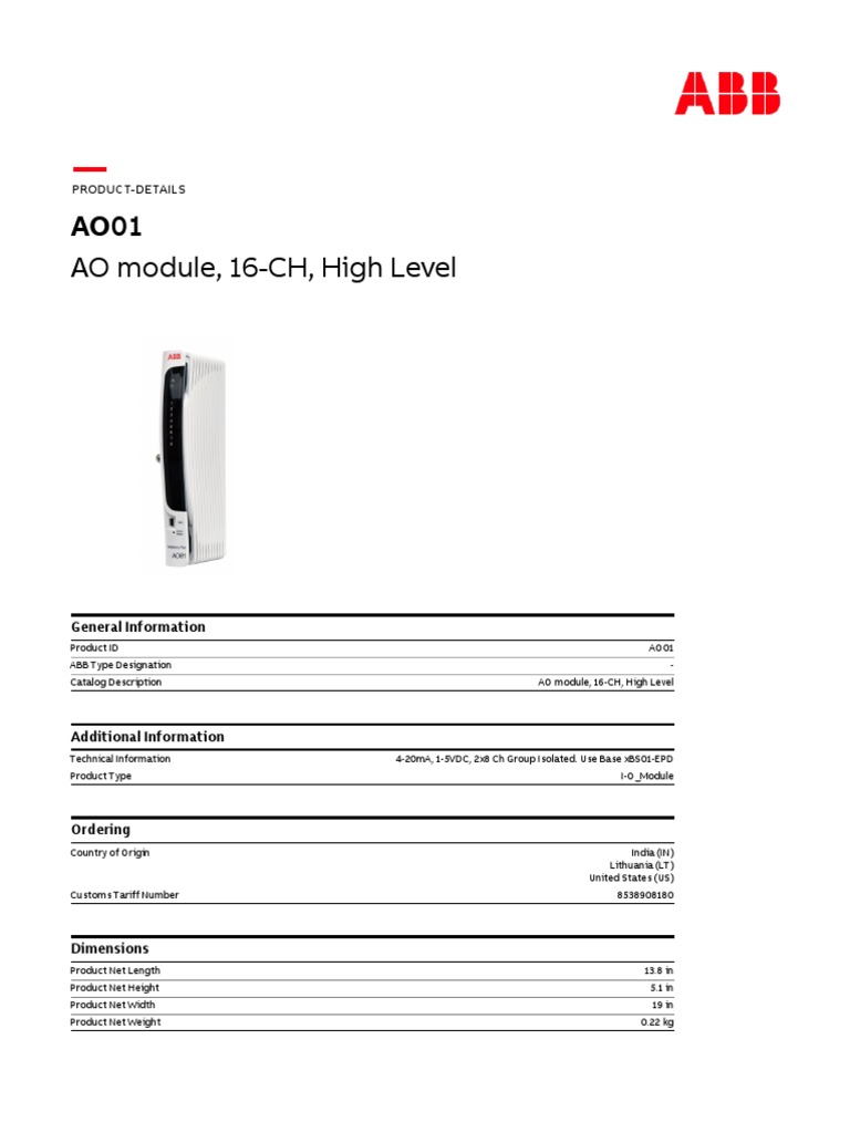 16-Channel High-Level AO Module | PDF