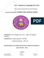 Masters of Computer Application: PRACTICAL FILE-Numerical Computing (MCA407)