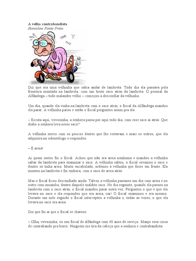 A Velha Contrabandista: Crônica Engraçada | PDF | Juvenil