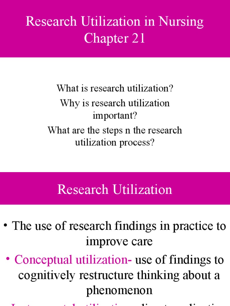 Research Utilization in Nursing PDF Innovation Evidence Based