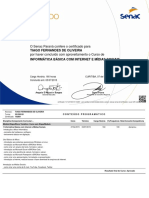 O Senac Paraná Confere o Certificado para Por Haver Concluído Com Aproveitamento o Curso de