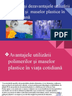 Avantajele și dezavantajele utilizării polimerilor și  maselor plastice în viața cotidiană