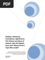 Download SHADOW SUBSTANCE COINCIDENCE SIGNIFICANCE  THE INFANCY NARRATIVES OF SAMUEL JOHN THE BAPTIST JESUS AND MASON DURIES TAPA WHA MODEL by John Douglas SN46343028 doc pdf