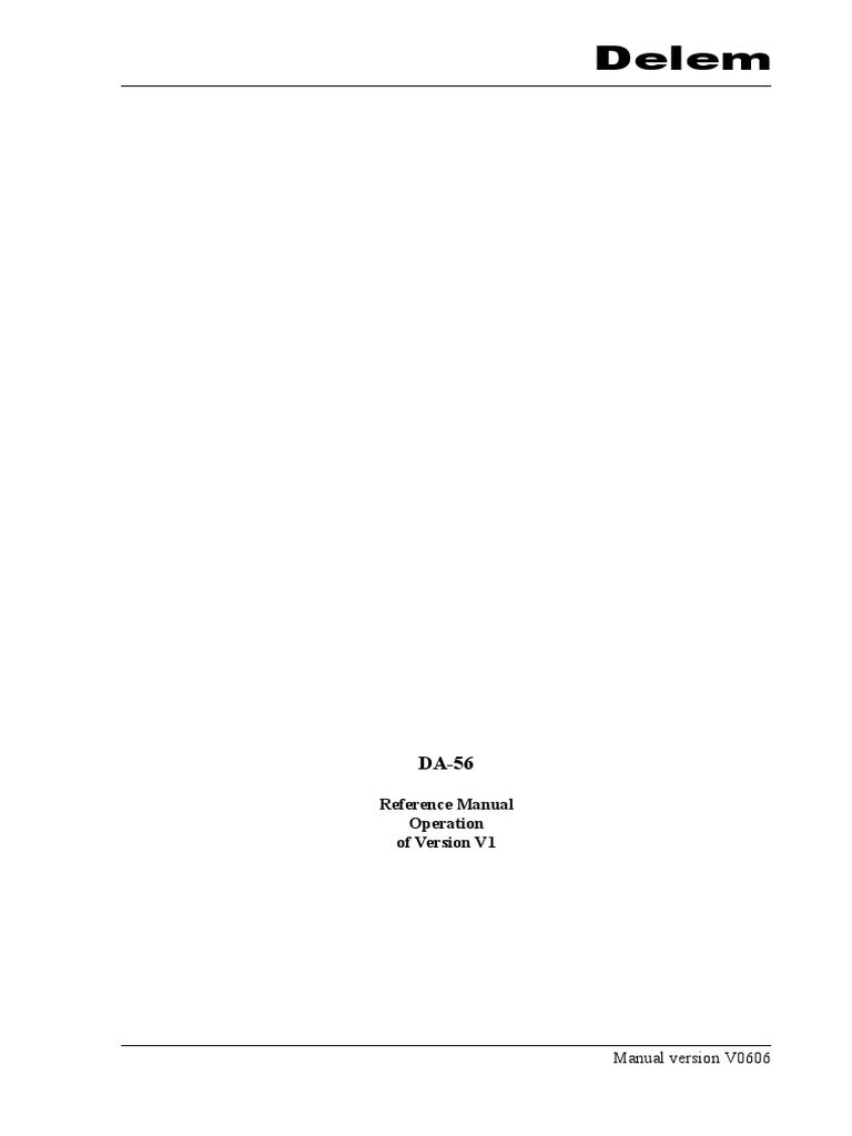 Delem: Reference Manual Operation of Version V1 | PDF | Menu (Computing ...