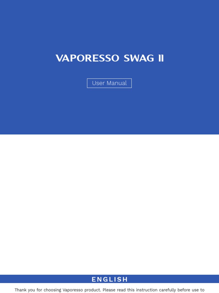 Vaporesso Swag Ii: User Manual | PDF
