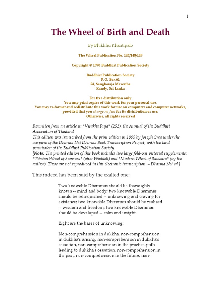 The Wheel of Birth and Death | PDF | Four Noble Truths | Noble ...