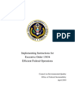 Implementing Instructions for Executive Order 13834 Efficient Federal Operations