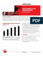 Emarketer Social Media in The Marketing Mix-Budgeting For 2011