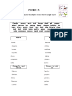 Plurals: 1. Make Each Noun Plural. Classify The Nouns Into The Proper Plural Categories