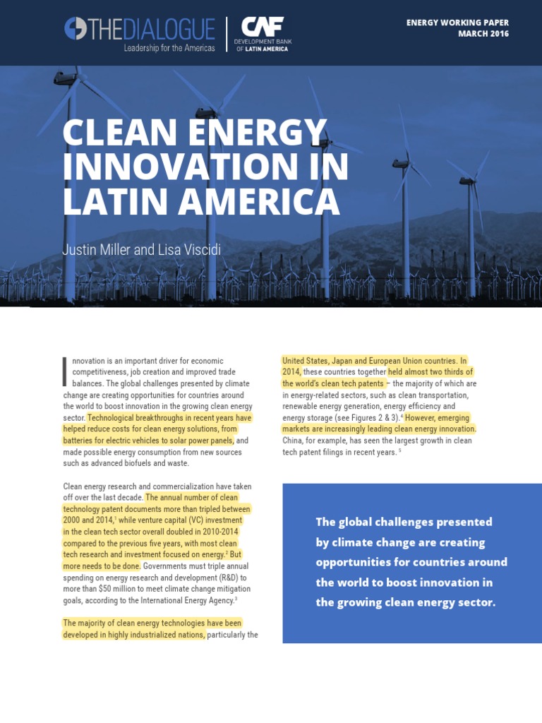 Clean Energy Innovation in Latin America | PDF | Clean Technology ...