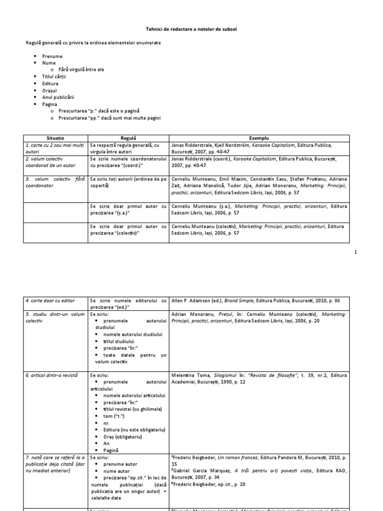 Tehnici de Redactare Note de Subsol | PDF