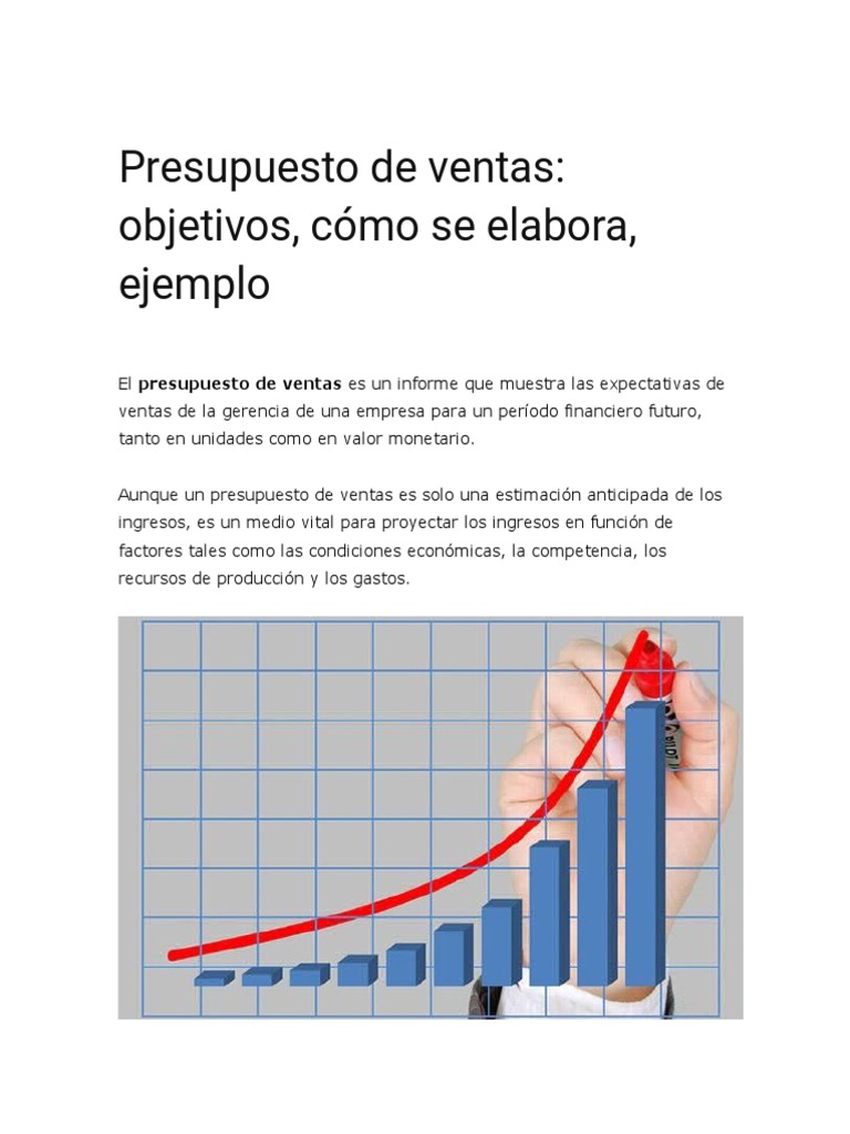 Presupuesto de Ventas Y Presupuestos de Gastos de Venta | PDF ...