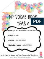 My Vocab Book Year 6: Name: Class: School: Teacher'S Name