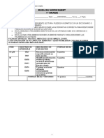 English Worksheet 1 Grade: Fundación Colegio Idop Asignatura: Idioma Extranjero Inglés