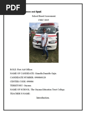 Physical Education Sba G.gajie | Pdf | First Aid | Wound