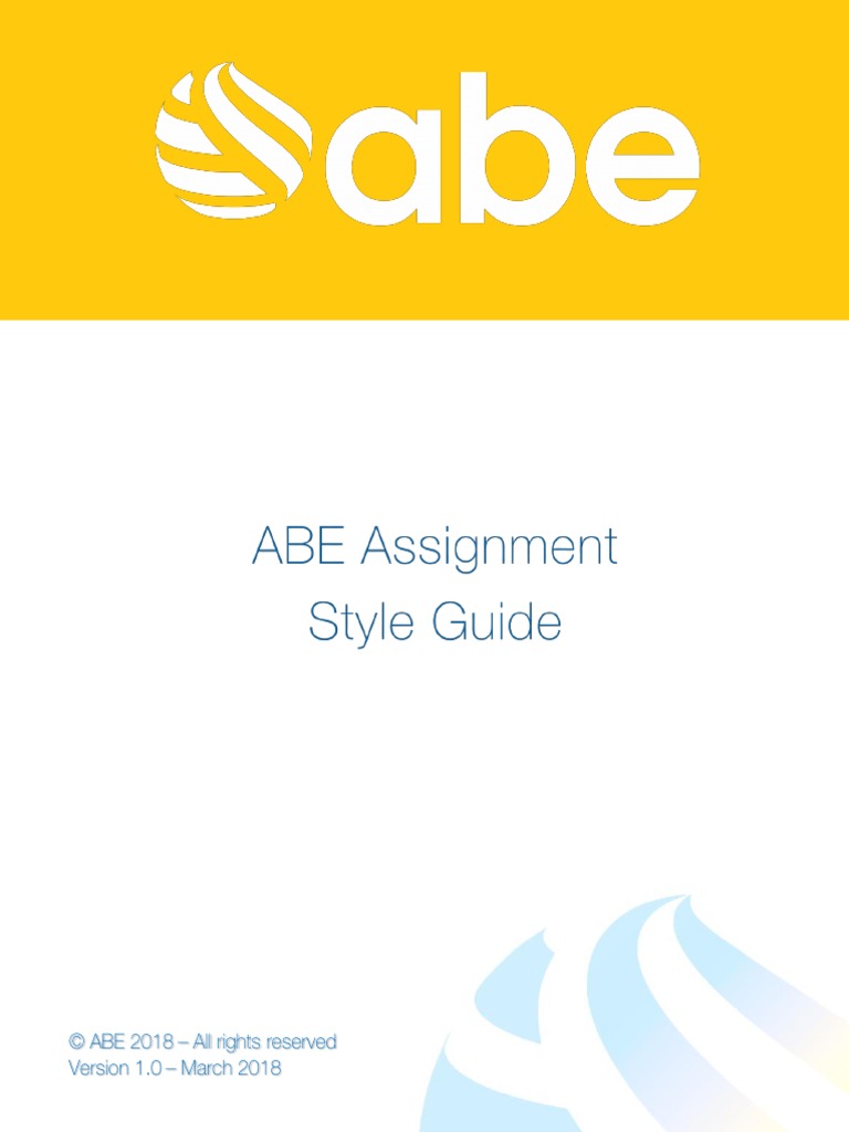 ABE Assignment Style Guide 2 1 PDF | PDF