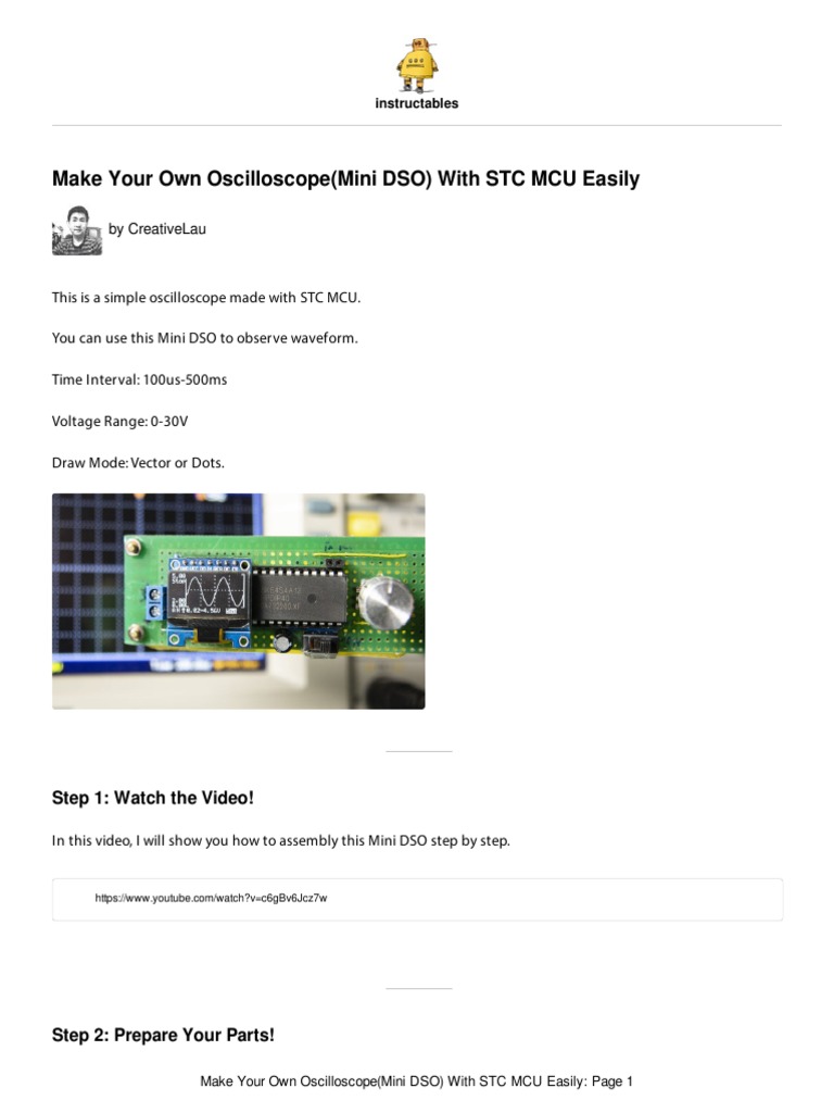 Make Your Own Oscilloscope (Mini DSO) With STC MCU Easily Step 1