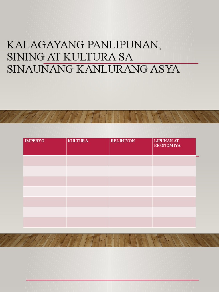 Kalagayang Panlipunan Sining At Kultura Sa Sinaunang