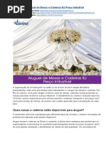 Aluguel de Mesas e Cadeiras RJ Preço Imbatível