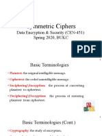 Symmetric Ciphers: Data Encryption & Security (CEN-451) Spring 2020, BUKC