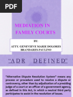 Mediation in Family Courts: BY: Atty. Genevieve Marie Dolores Brandares-Paulino