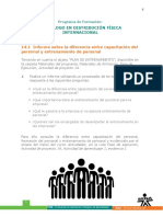 14.1 Informe Sobre La Diferencia Entre Capacitación Del Personal y Entrenamiento de Personal