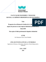 Propuesta de Un Sistema de Gestión de La Calidad