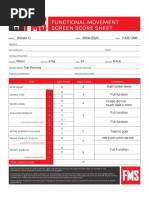 Functional Movement Assessment Score Sheet