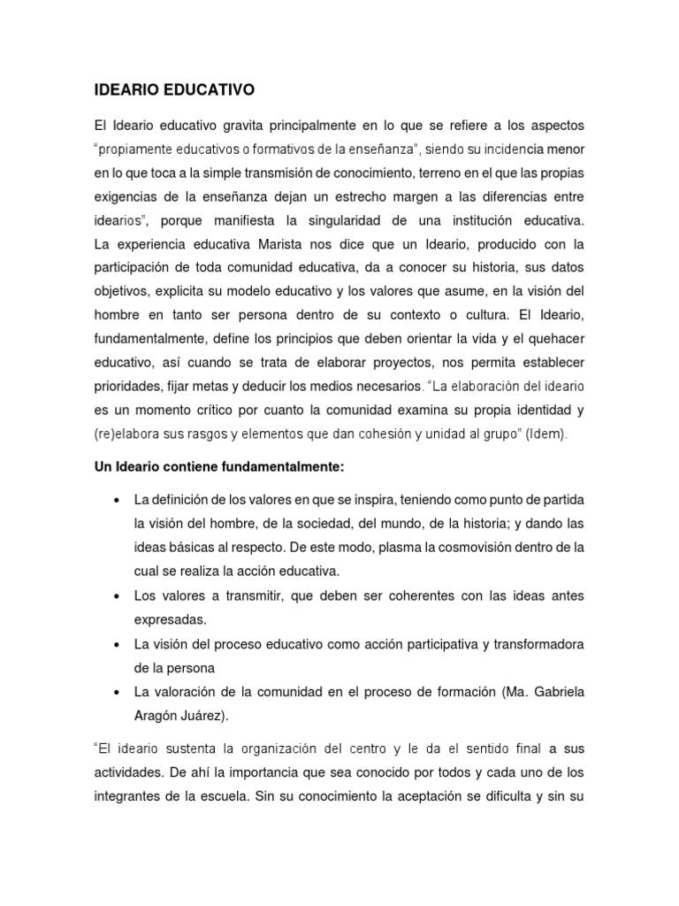 Ideario Educativo PDF | PDF | Ideologías | Maestros