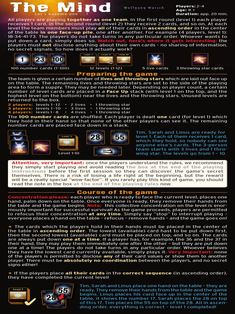 The Mind Card Game Instructions | PDF | Leisure