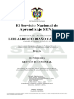 Certificado Tecnólogo Gestion Documental PDF