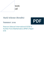 Mark Scheme (Results) Summer 2019: Pearson Edexcel International GCSE in Further Pure Mathematics (4PM1) Paper 01R