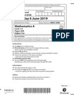 Thursday 6 June 2019: Mathematics A