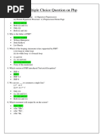 Multiple Choice Question On PHP