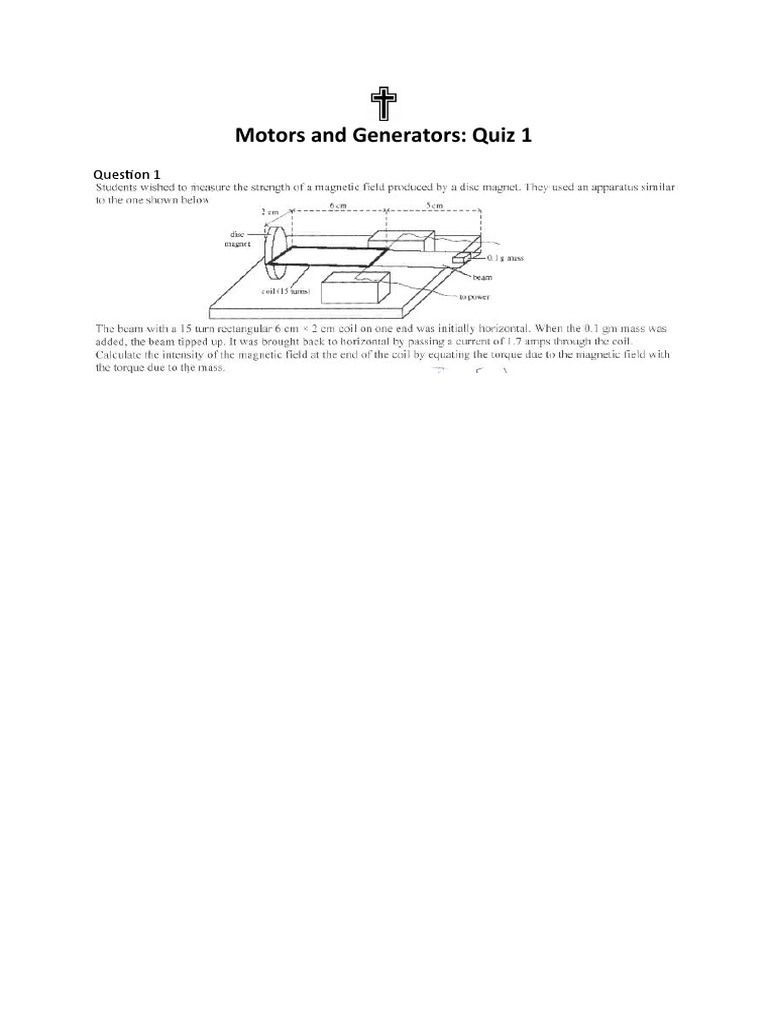 Motors and Generators Quiz 1 PDF