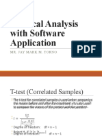 Statiscal Analysis With Software Application: Mr. Jay Mark M. Torno