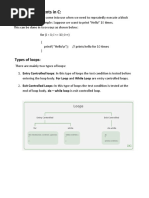 Looping Statements in C