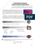 Evaluating Expressions Using The Order of Operations: Section 6.3