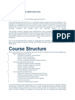 Course Structure: Food & Beverage Services Ncii