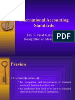 International Accounting Standards: IAS 39 Final Instruments Recognition An Measurement
