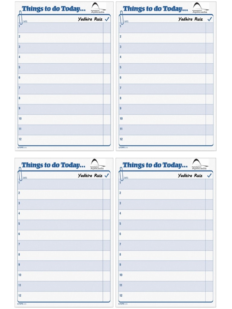 Things To Do Today Pdf