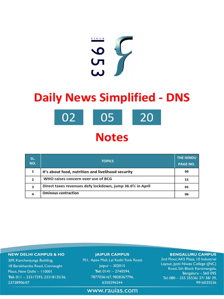 Daily News Simplified DNS Notes It's About Food, Nutrition and