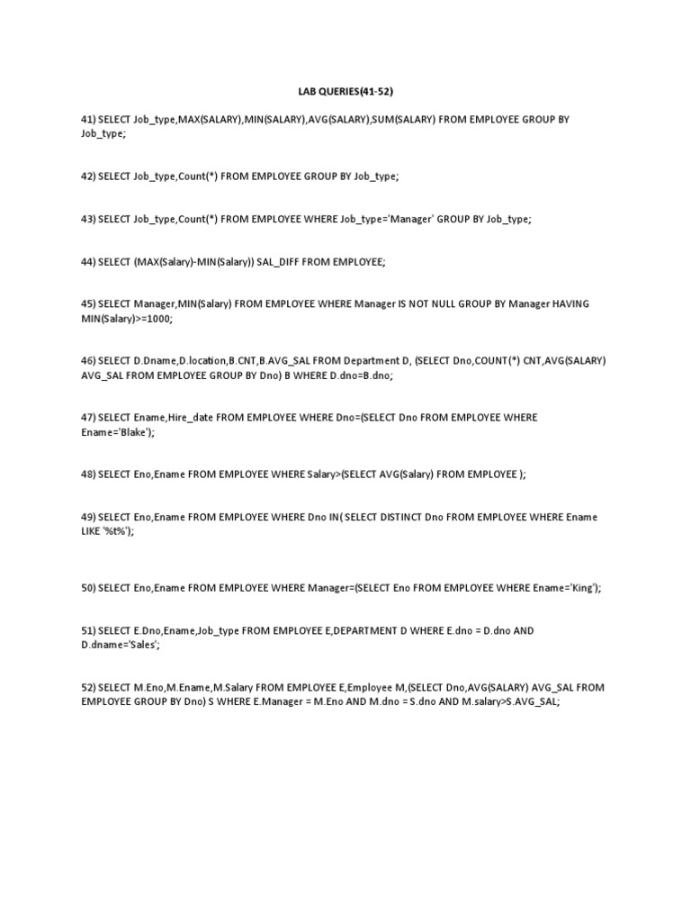 DBMS Lab Queries (4152) PDF