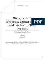 Mirza Jhelumi's Conspiracy Against Finality and Lasthood of Holy Prophet.