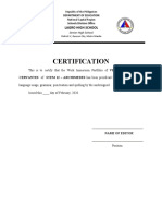 Certification: Lagro High School