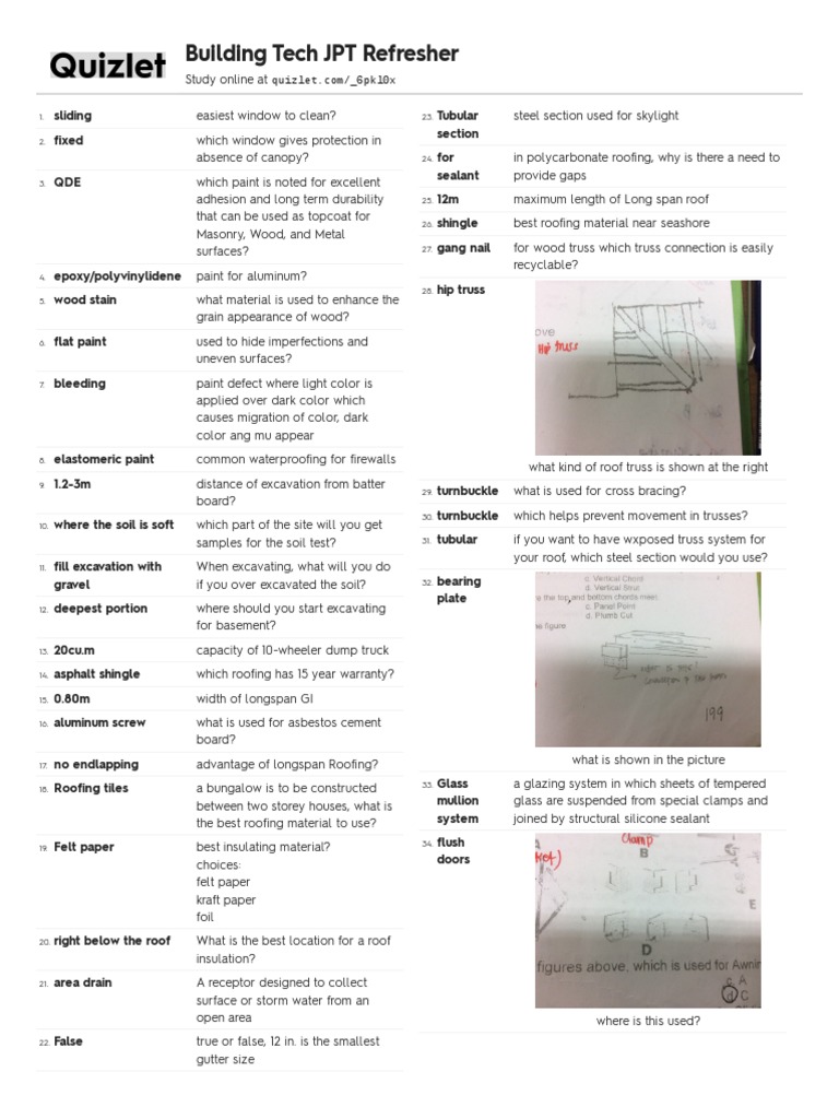 JPT Roofing Exam Study Guide | PDF | Door | Flooring