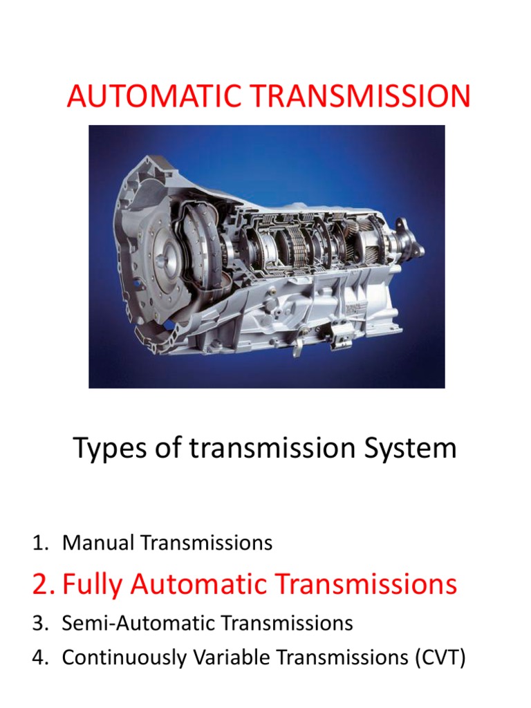 Automatic Transmission System PDF Automatic Transmission